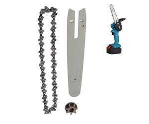 Juego cadena mini motosierra 6pulgadas,placa guía 186mm, piñón cadena 230mm | Eslabones transmisión 37 pasos 1/4", placa guía acero con bolas tungsteno, remaches tratados térmicamente, para mini sierra