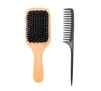 Juego cepillo desenredante y peine de ergonómico | paleta 24,5 x 8,1 cm, peine ancho 25,7 x 3,5 cm, , cabello grueso y rizado, mojado o seco