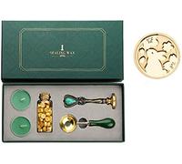 Juego Cera de Sellado Retro, Completo Kit de Sellos de Cera con Sello de Cuchara de Vela, Ceras Adhesivas para Manualidades, Manuscritos Antiguos, Tarjetas Felicitación, Invitaciones Boda
