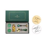 Juego Cera de Sellado Retro, Completo Kit de Sellos de Cera con Sello de Cuchara de Vela, Ceras Adhesivas para Manualidades, Manuscritos Antiguos, Tarjetas Felicitación, Invitaciones Boda