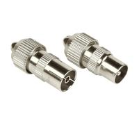 Juego coaxial SAT (1 x conector coaxial macho, 1 x acopladora coaxial hembra)
