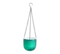 Juego colgante de riego automático con indicador de nivel de agua visible, cadena resistente al óxido, sistema de drenaje de doble maceta, cadenas extraíbles para interiores y exteriores (L)