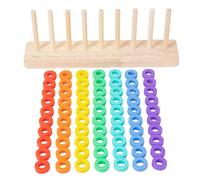 Juego colorido para niños, juguete de habilidades motoras de pensamiento, torre educativa de 11.81x4.09x2.76 pulgadas con bloques brillantes, actividad motora fina, juego de apilamiento con diseño div