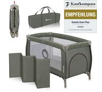 Lionelo Cuna de viaje y parque Sven Plus 2en1 0-36M hasta 15 kg cambiador mosquitero Gris y turquesa
