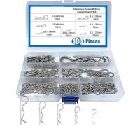 Juego Combinado De Pasadores De Chaveta 100 Uds pasadores de chaveta resorte acero inoxidable surtido Clips R forma onda dividida for herramientas sujeción para Mecánica
