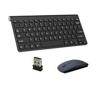 Juego combinado de teclado y mouse inalámbricos, diseño eficiente y elegante a medida para Acer Dell Lenovo HP PC de escritorio (negro)