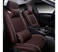 Juego Completo Cuero Pu Funda Asiento Coche 5 Asientos Para Ford Para Focus Mk2 Para Edge Para Explorer Para Ecosport Para Escape Para Excursión Para Everest Protectoras Asiento(Coffee have pillow)