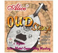 Juego Completo De 11 Turkish Largo Cuello Oud Cuerdas Nylon Plateado Cobre Herida