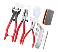 Juego completo de 16 piezas de cortador de acero de carburos para corte de vidrio para dar forma precisa y creación artística, juego de herramientas de corte de mosaicos