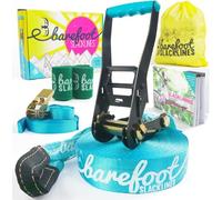 Juego Completo de 18 m de Descalzo Que Incluye trinquete, línea de Entrenamiento, Protectores de ladridos e Instrucciones - Azul Celeste