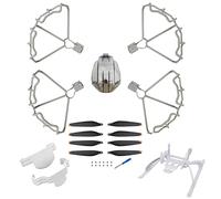 Juego completo de 2 pares de hélices y protectores de hélice, tren de aterrizaje, soporte de hélice y protector de cubierta de lente compatible con DJI Mavic Mini 3 Pro Accesorios