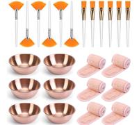 Juego completo de 24 piezas de belleza facial con textura de plástico, esenciales profesionales para el cuidado de la piel para masaje de limpieza, todo tipo de piel, juego de herramientas de belleza
