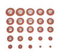 Juego completo de 25 almohadillas profesionales para saxofón tenor con varios tamaños que van desde 10 mm hasta 52 mm de diámetro para asegurar un sellado hermético en las llaves (marrón)