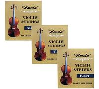 Juego completo de 3 cuerdas de repuesto para violín de acero inoxidable tamaño 4/4 E A D G
