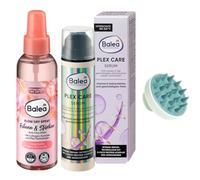 Juego completo de 3 piezas - Balea Secador de pelo Spray Blow Dry Secador y almidones, 150 ml + Haaarserum Plex Care, 50 ml + cepillo de masaje para cuero cabelludo