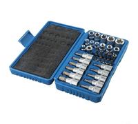 Juego completo de 34 llaves hexagonales para estrellas Torx, brocas macho hembra con acoplador, herramientas mecánicas de larga duración para reparación de automóviles, tamaños métricos