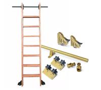 Juego Completo de Accesorios de Hardware para una Biblioteca móvil Deslizante, Kit de riel/riel de Hardware Deslizante para Biblioteca de Tubo Redondo de 3,3 a 24 pies, Ruedas de Piso con FR