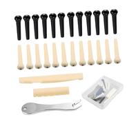 Juego completo de accesorios para puente de guitarra, alfileres de ABS y herramienta de extracción de metal, adecuado para cambios rápidos de cuerdas, instalación de pines de guitarra