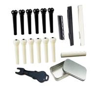 Juego completo de accesorios para puente de guitarra, pasadores de puente de ABS, sillines y herramienta de extracción de metal, adecuado para cambios rápidos de cuerdas, accesorios de mantenimiento