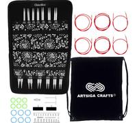 Juego completo de agujas circulares intercambiables ChiaoGoo Twist Red Lace de 4 pulgadas 7400-C, tama os EE. UU. 2, 3, 4, 5, 6, 7, 8, 9, 10, 10.