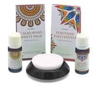 Juego completo de aromaterapia de Goloka: aceites esenciales y piedras aromáticas individuales | LAVISA (juego completo, flor de la vida)