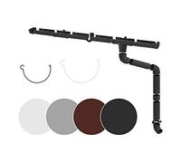 Juego completo de canalón RAINWAY S (1 lado del tejado) - plástico PVC-U en 4 colores, recomendado para superficies de tejado < 100m² (juego mín. 8 metros, antracita) Prolongación