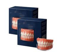 Juego completo de dentadura postiza personalizado avanzado, kit de relleno de dentadura postiza suave, kit de relleno de silicona para dentaduras postizas para hombres y mujeres (2 set)