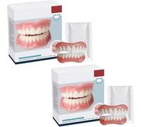 Juego completo de dentaduras postizas superiores e inferiores: dientes postizos fáciles de moldear for una restauración instantánea de la sonrisa, cómodo kit de dentaduras postizas DIY(2pcs)