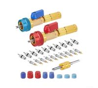 Juego completo de extractor e instalador de núcleo de válvula R134a con adaptadores de alta presión y baja, herramienta esencial de mantenimiento de CA para talleres de reparación de automóviles