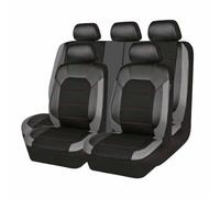 Juego Completo de Fundas de Asientos de Cuero para Mitsubishi L200 2015-2021, 9 Piezas Transpirable Cubreasiento Interior Accesorios,B/9pcs Set Black-Grey