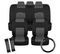Juego completo de fundas para asientos de autom vil BDK PolyPro en color carb n sobre negro con volante