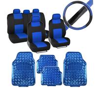 Juego completo de fundas para asientos de automσvil BDK PolyPro: protecciσn para bancos divididos delanteros y traseros, incluye 4 alfombrillas m