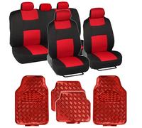 Juego completo de fundas para asientos de automσvil BDK PolyPro: protecciσn para bancos divididos delanteros y traseros Incluye 4 tapetes metαlic