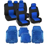 Juego completo de fundas para asientos de automσvil BDK PolyPro: protecciσn para bancos divididos delanteros y traseros Incluye 4 tapetes metαlic