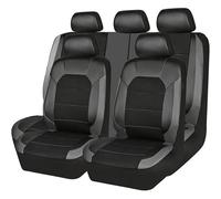 Juego Completo De Fundas para Asientos De Coche De Cuero para Citroen C3 C4 C52017-2023, Impermeable Completo Juegos Cubreasientos Protectores Interior Accesorios,A/Black-Gray
