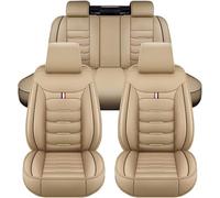 Juego Completo de Fundas para Asientos de Coche para Ford Kuga (2013-2017), Fundas para Asientos Delanteros y Traseros, Protector de Asiento de Cuero PU,B Beige