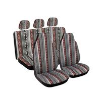 Juego completo de fundas universales para asientos de coche con respaldo alto y almohadilla para cinturón de seguridad, protector de volante para coche, SUV y camión.(AD034 7pcs)
