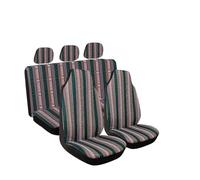 Juego completo de fundas universales para asientos de coche con respaldo alto y almohadilla para cinturón de seguridad, protector de volante para coche, SUV y camión.(AD033 9pcs)