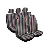 Juego completo de fundas universales para asientos de coche con respaldo alto y almohadilla para cinturón de seguridad, protector de volante para coche, SUV y camión.(AD033 7pcs)