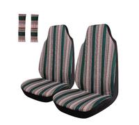 Juego completo de fundas universales para asientos de coche con respaldo alto y almohadilla para cinturón de seguridad, protector de volante para coche, SUV y camión.(AD033 4pcs)