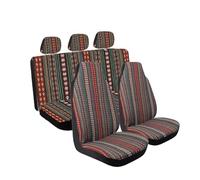 Juego completo de fundas universales para asientos de coche con respaldo alto y almohadilla para cinturón de seguridad, protector de volante para coche, SUV y camión.(AD032 7pcs)