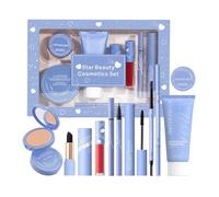 Juego completo de iniciación, kit de maquillaje facial, kit de inicio de cosméticos, maquillaje de larga duración, kit de cosméticos de viaje, bálsamo para ojos y labios, kit de brillo de labios,