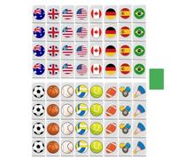 Juego completo de juego Mahjong con temática de bandera nacional, juego de fichas Mahjong con motivos de bandera - Juguete de mesa portátil para actividades familiares, la noche, los viajes y los