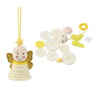 Juego completo de manualidades navideñas con botones de Navidad con muñeco de nieve, árbol de ángel, Papá Noel, diseños para decorar la diversión (Los ángeles)