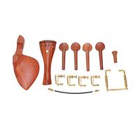 Juego completo de mentonera para violín en madera de azufaifo, mentonera profesional con clavijas, cordal, cuerda y tornillos; mentonera de madera de alta calidad para estudiantes