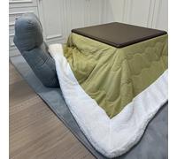 Juego completo de mesa japonesa Kotatsu: juego completo de mesa + futón + calentador con termostato ajustable de calefacción de bajo consumo y diseño para comodidad durante todo el año, perfecto para