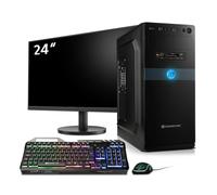 Juego completo de PC Business & Office Ryzen 7 5700G 8X 4.6 GHz, 16 GB DDR4 RAM, SSD NVMe M.2 de 1 TB, Win 11 Pro, incluye monitor de 24" + paquete de teclado y ratón, WLAN
