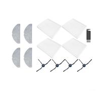Juego completo de piezas de repuesto para Eufy G50 L60 para Hybrid Ses, incluye cuatro cepillos laterales, cuatro filtros, cuatro paños de fregona más un cepillo de limpieza (A)