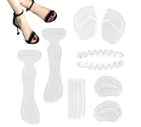 Juego Completo de Plantillas de Silicona para Zapatos - Incluye Almohadillas Metatarsianas, Plantillas Universales con Protección de Talón, Correas de Silicona y Taloneras - para Zapatos Incómodos