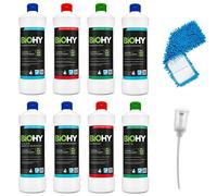 Juego completo de productos de limpieza BiOHY con dosificador y mopa de 40 cm (8 x 1 L) | limpiador de baños, ventanas y suelos | potente y eficaz | limpiadores orgánicos sostenibles